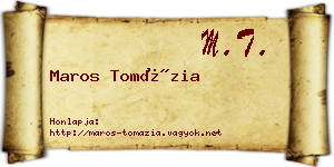 Maros Tomázia névjegykártya